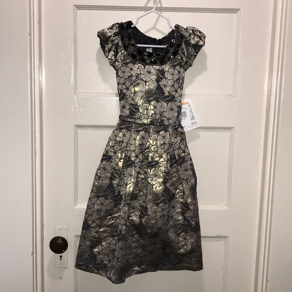 Bonnie Jean metallic girls party dress